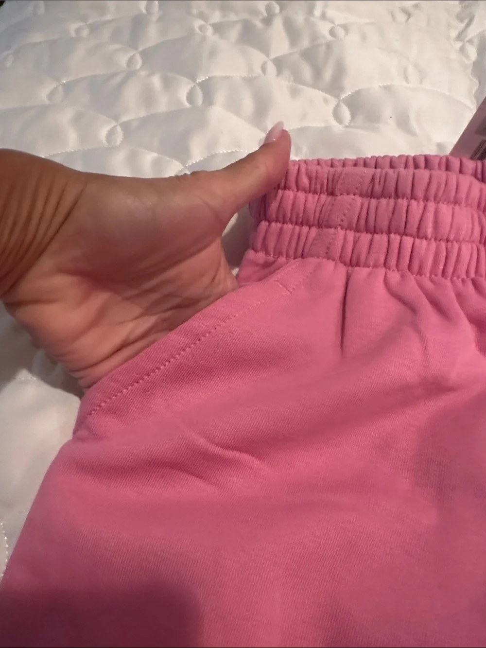 Nike Girls Pink Fleece Joggers with White Logo